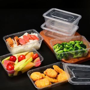 Boîte à lunch jetable avec couvercle, boîte à lunch ménagère épaissie et résistante à la chaleur, boîte d'emballage rectangulaire à emporter - Product Image 4
