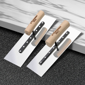 Industrial Diy Grade Stainless Steel <b>Scraper</b> Trowel Squared Blades 330mm Blade Length 240mm <b>Wood</b> Handle Plastering Low Price - Product Image 3