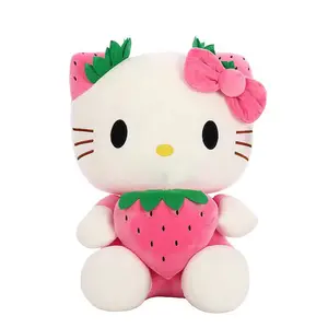 Offre Spéciale mignon fraise HelloKitty peluche poupée peluche jouet KT chat peluche