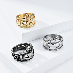 Instagram-worthy, stylish Irish traditional Cladda wedding <b>rings</b>, perfect for <b>couples</b> proposing or getting married, featuring he - Product Image 2