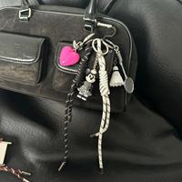 Gantungan Kunci Kepang Gaya Niche Miu, Aksesoris Tas Pasangan Blogger, Desain Personal dari Plastik dan Logam untuk Kunci Mobil & Tas Ransel