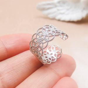 Women's Elegant Open <b>Ring</b> Exquisite Platinum Plated <b>925</b> Sterling <b>Silver</b> Hollow Flower Channel Set Zircon New Fashion Fine <b>Rings</b> - Product Image 4