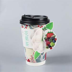 ปลอกกระดาษหุ้มแก้วกาแฟแบบใช้แล้วทิ้ง พิมพ์ลายตามสั่ง สำหรับเครื่องดื่มร้อน ชานมไข่มุก  ทำจากกระดาษคราฟท์ลูกฟูก - Product Image 3