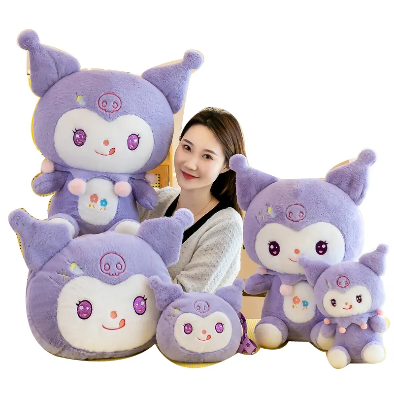 Custom Wholesale Sanrio Kuromi Plush Toy Kuromi Backpack Stuffed Animals Toy Pillow Doll