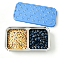 Boîte à lunch Eversoul rectangulaire en acier inoxydable 304 avec compartiments, couvercle en silicone hermétique, boîte à bento pour la conservation des aliments