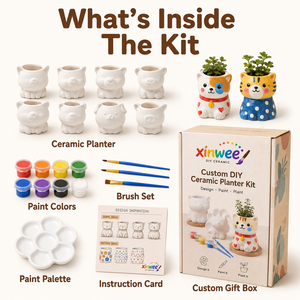 Pot à succulentes en forme d'animal, Peignez votre propre <span class=keywords><strong>poterie</strong></span>, Kit de peinture céramique DIY, Mini pot de fleurs, Ensemble d'artisanat <span class=keywords><strong>pour</strong></span> enfants, <span class=keywords><strong>Poterie</strong></span> en bisque blanche - Product Image 3