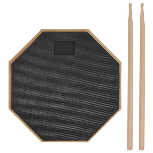8 Inch Black Anti Slip Shock Absorption Drummer Practice Silent Practice Single Sided Drum Pads
