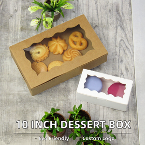 10-Inch Eco-Friendly Sponge Lined Mailer <b>Box</b> Window for Cupcakes-Kraft Paperboard Magnetic Closure Handle Custom Logo - Product Image 2