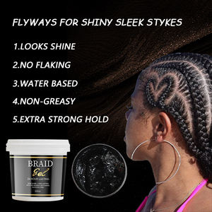 NOVO Professional Grade 64oz Vegan Fast Dry Trança Gel Borda Controle Forte Segure Cornrow Twists Locs Onda Bordas Curly <span class=keywords><strong>Hair</strong></span> - Product Image 4