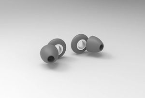 Bouchons d'oreilles réutilisables en silicone blanc de type flange à enfiler pour le sommeil, réduction du bruit, atténuation de la sensibilité, protection contre le ronflement et les voyages - Product Image 4
