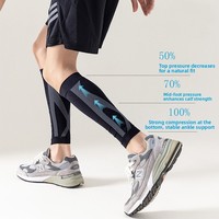 Manchons de compression professionnels haute performance pour les sports (basketball, course à pied, cyclisme) – Manchons de compression pour mollets à pression dégradée en deux étapes