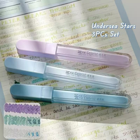 Stylo surligneur à pigment pailleté 3 couleurs Stylo surligneur personnalisé mignon avec forme de glaçure pour les lèvres