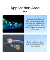 Probador de haz de fibra óptica 400-1000nm con puerto de 10mm, USB 3.0 y WiFi para prueba de transmitancia de fibra médica, imagen de extremo de fibra y uniformidad de color
