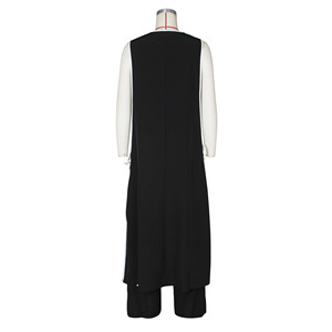 Hot Fashion Western Ladies Women's <b>Sexy</b> Camellia Bow Long Sleeveless Top Sundress Wide Leg Trouser <b>Set</b> Fashion - Product Image 3