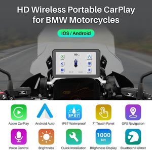 Navigateur GPS portable pour moto 7 pouces, Carplay/Android <span class=keywords><strong>Auto</strong></span>, étanche IP67, OEM/ODM/personnalisation, cartes mondiales - Product Image 2