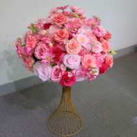 Bunga Sutra Buatan Tangan Romantis Bentuk Bola Warna Pink Putih Merah Dekorasi Pernikahan Centerpiece Meja Grosir Pabrik