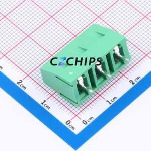 MX128-7.62-03P-GN01-Cu-Y-A Screw Terminal Block Through hole Component (THT),P=7.62mm Connector 1x3P 7.62mm Green Through Hole - Product Image 2