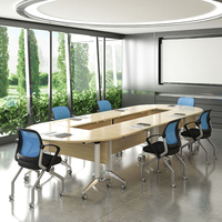 Chaise de bureau en bois pliable, forme ronde, bon marché, pour conférence, réunion, formation du personnel, école, bureau