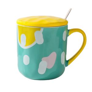 Afternoon <b>Tea</b> Contrast Color Mug with Cover Niche High Sense Girl Home Ceramic <b>Cup</b> Gift Office Coffee <b>Cup</b> - Product Image 1