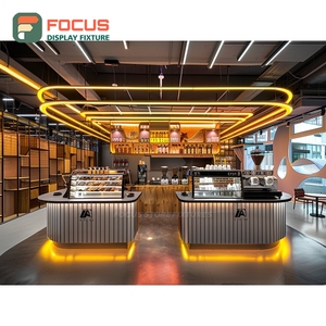 Integrated Coffee Display Cabinet Glass Front Bean <b>Shelf</b> Storage Zone Walnut Cafe Display Cabinet - Product Image 3