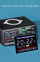 Station de charge rapide USB 110W 8 ports QC3.0 PD Type-C, chargeur sans fil de bureau pour ordinateur portable, téléphone portable, PC et appareil photo