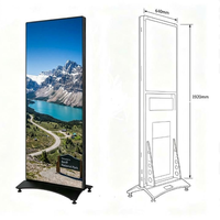 Écran d'affichage pliable LED P1.86, peut être assemblé, affichage double face, écran publicitaire pliable portable