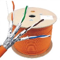 Cable de Red Ethernet CAT.7 U/FTP de Alta Calidad, Cable de Red LAN con Cobre Libre de Oxígeno, Blindado con HDPE, 100m, Conector RJ45 Plano