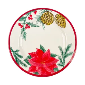 Red flower full printing factory supply sale price plastic melamine dinner plates with logo