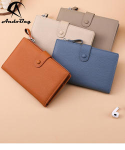 Portefeuille de voyage multifonctionnel en cuir de vachette Andong avec protection RFID, porte-cartes, porte-monnaie zippé et pince à billets JL0144 - Product Image 2