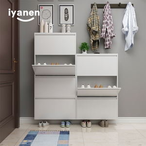 <span class=keywords><strong>Meuble</strong></span> de rangement à <span class=keywords><strong>chaussures</strong></span> moderne Iyanen à 4 niveaux, étagère rotative en acier, armoire à <span class=keywords><strong>chaussures</strong></span> en fer - Product Image 3