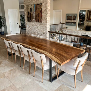 Muebles <span class=keywords><strong>de</strong></span> <span class=keywords><strong>Cocina</strong></span> <span class=keywords><strong>de</strong></span> <span class=keywords><strong>Alta</strong></span> Calidad, <span class=keywords><strong>Mesa</strong></span> <span class=keywords><strong>de</strong></span> Comedor <span class=keywords><strong>de</strong></span> Madera <span class=keywords><strong>de</strong></span> Nogal con Borde Natural para Restaurante - Product Image 5