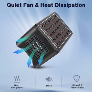 <span class=keywords><strong>Cargador</strong></span> USB, Estación de Carga USB de 30 Puertos y 150 <span class=keywords><strong>W</strong></span> (30 A), <span class=keywords><strong>Cargador</strong></span> Hub USB Multipuerto con Detección Inteligente para Múltiples Dispositivos - Product Image 5