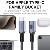 Câble d'extension VegGieg USB3.2 Gen2 Type-C mâle vers femelle, charge rapide PD 100W, transfert de données 10 Gbps, extension vidéo 4K