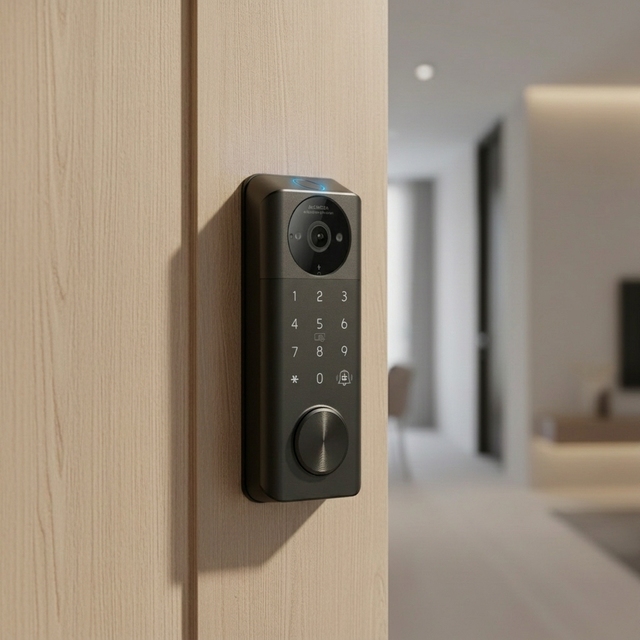 Tuya Smart Door Lock with Camera Fingerprint Password IC Card Cloud Storage C Grade Deadbolt for Wood/Aluminum Doors & Hotels
