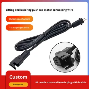 Cable de Extensión para Silla de Masaje Eléctrica con Motor de Varilla de Empuje Personalizado, Conector de Alimentación con Clavija Macho 01 y Enchufe Hembra, PVC, Cobre Puro - Product Image 2