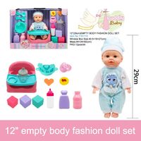 Adorable poupée en plastique souple de 12 pouces avec chaise haute et ensemble de vaisselle pour les jeux de simulation et de rôle pour enfants
