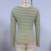 Camisetas de Manga Larga a Rayas para Mujer, 95% Algodón, 5% Elastano, Ajustadas, Elásticas, Casuales, Elegantes, Básicas, Ropa de Verano y Otoño 2026