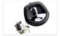 Serrure de porte mécanique intégrée en alliage de zinc pour camping-car, remorque tout-terrain, type queue de baleine, avec poignée en T et clés