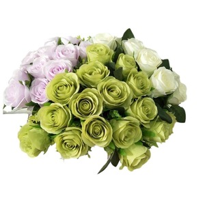 Queyiyi <b>Flowers</b> <b>Artificial</b> Roses 18 Heads Mini <b>Silk</b> Handmade Wedding Home Decoration 30cm-100cm - Product Image 5
