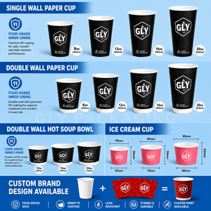 <span class=keywords><strong>Gobelets</strong></span> à café en papier à double paroi écologiques personnalisés avec logo, 6/8 oz, avec couvercles pour boissons chaudes, café, thé et bubble tea - Product Image 2