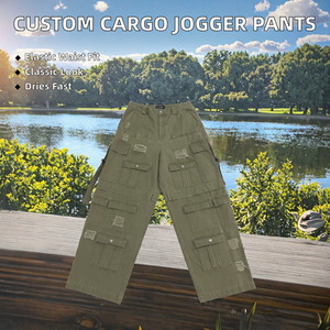 Pantalones de Lona para Hombre, Personalizados OEM, 100% Algodón, Cintura Elástica, Casuales, Deportivos, con Bolsillos, Lisos, Teñidos, Rectos, Ligeros, de Lujo - Product Image 2