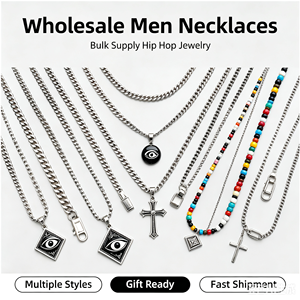 Collar <span class=keywords><strong>Hip</strong></span> <span class=keywords><strong>Hop</strong></span> para Hombre, Colgante <span class=keywords><strong>de</strong></span> Cruz Punk, Cadena Cubana <span class=keywords><strong>de</strong></span> Acero Inoxidable, Joyería Streetwear, Regalo - Product Image 1