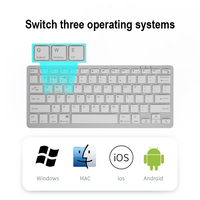 Keyboard Nirkabel Bluetooth Tri-mode 2.4GHz Portabel Ultra Tipis Dapat Diisi Ulang Mini Keyboard Bluetooth Kantor untuk Tablet Laptop