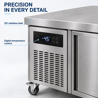 Congélateur-chiller rapide professionnel sous comptoir à 7 plateaux en acier inoxydable pour boulangerie et fruits de mer