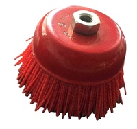 ESAPUTTI SP720 Brosse de ponçage en nylon abrasif de qualité DIY pour meuleuse d'angle de 4 pouces, longueur de poils de 1 pouce, écrou 5/8-11, ISO9001