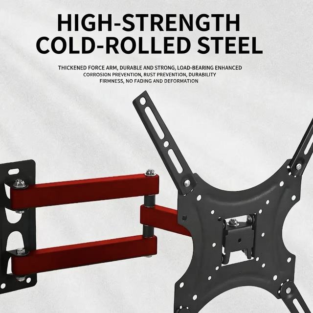 Tilt TV Bracket for 32 to 70 Inch Anti-Glare Angle Adjustment Low Profile Wall Mount Heavy Duty Cold Rolled Steel Powder Coated
