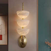 Applique murale en marbre d'albâtre naturel espagnol, luminaire décoratif de luxe pour hôtel, villa, entrée, escalier, couloir, chambre