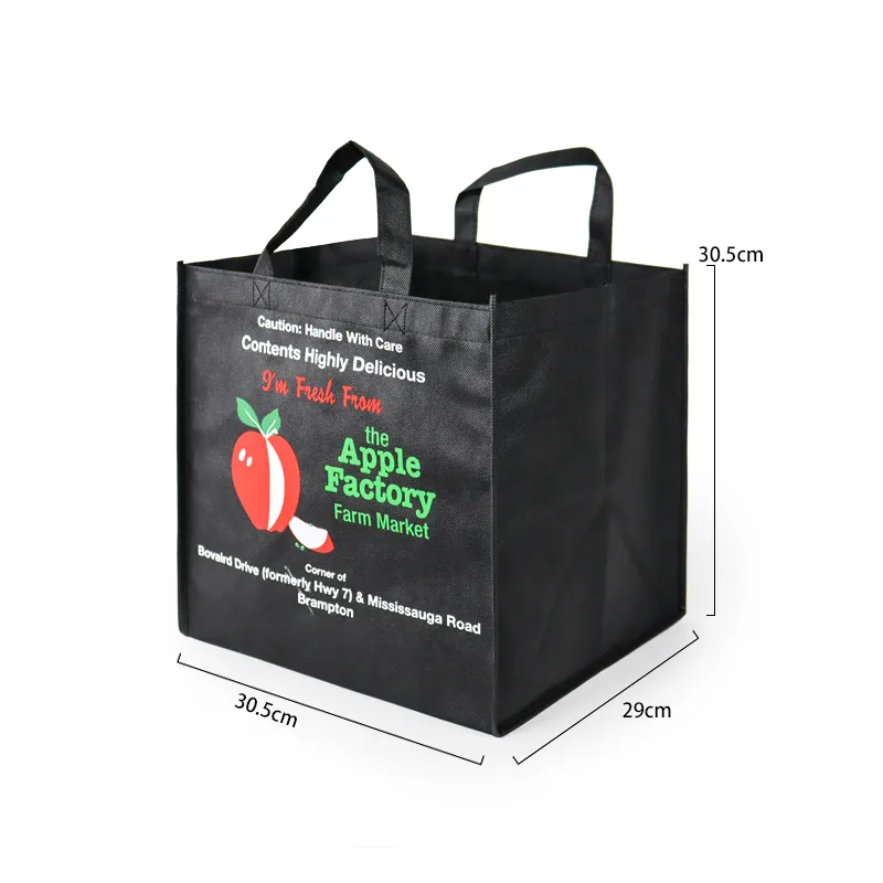 Non-woven Bag Large Square Custom Folding Non-Woven Shopping Bag Eco-Friendly PP Material For Supermarket Packaging And Promotion Reusable