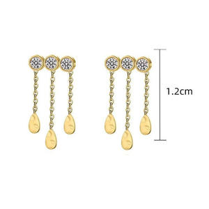 G2321 Collier en gros Acier inoxydable Goutte d'eau <span class=keywords><strong>Diamant</strong></span> Zircon Charm Long Tassel Earring Women Fashion Jewelry Earrings - Product Image 4