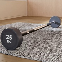 Ensemble d'haltères fixe pour la maison, 10 kg, 15 kg, 20 kg, 25 kg, 30 kg, barre droite/curl, haltères intégrées avec revêtement en caoutchouc